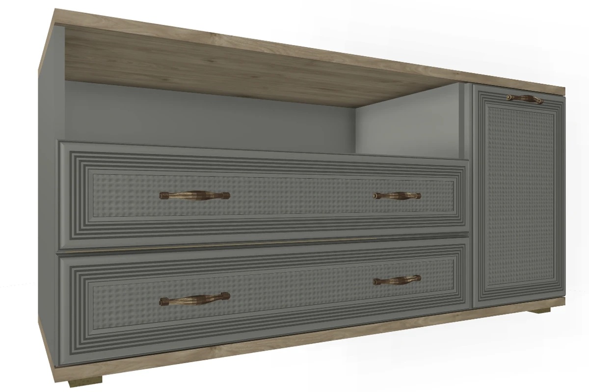 Гостиная Карина-22 (Гикори Джексон Светлый/Серый Оникс) — Мебель-центр Озерцо