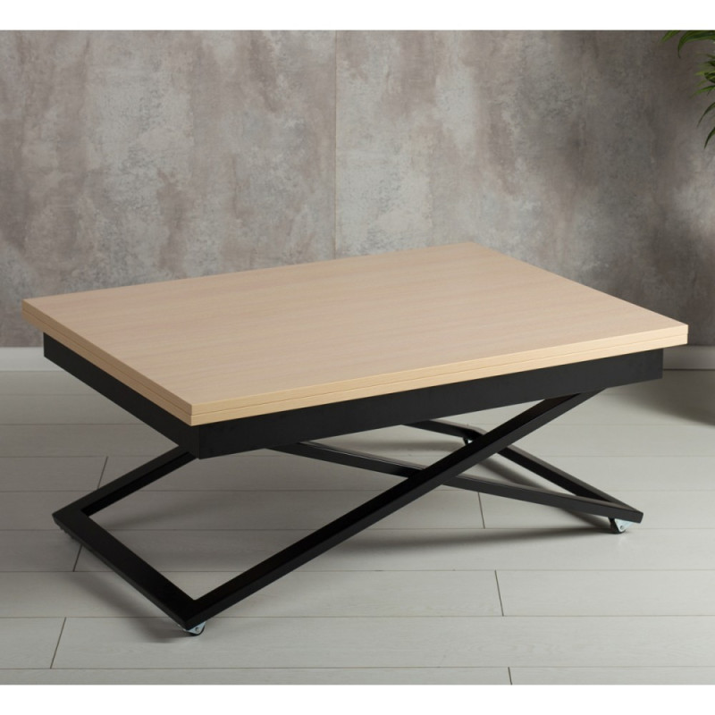 Стол-трансформер Apollo выбеленный дуб/черное подстолье - купить в Озерце