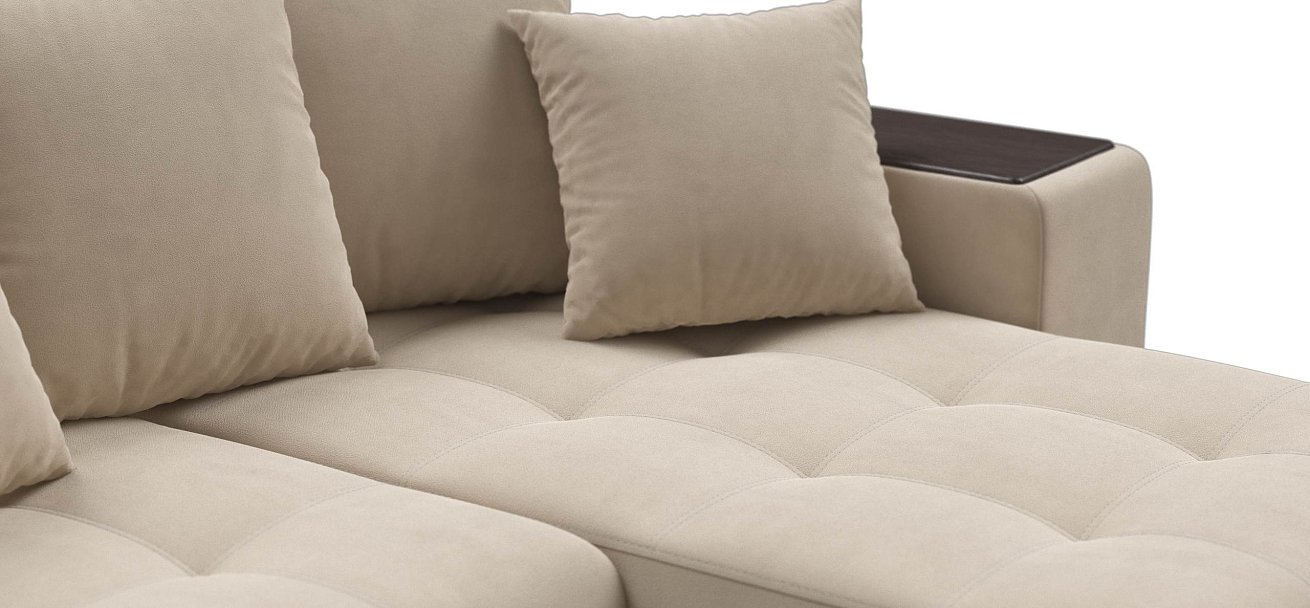 Ванкувер угловой диван Велюр Монолит латте — купить в Озерце