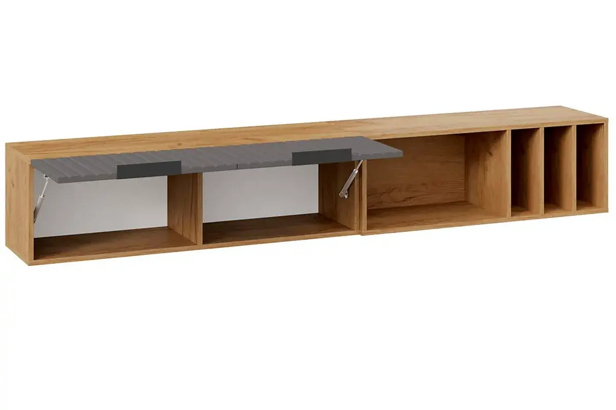 Шкаф настенный с полкой Хилтон (Дуб Крафт золотой/Графит матовый) в мебель-центре Озерцо