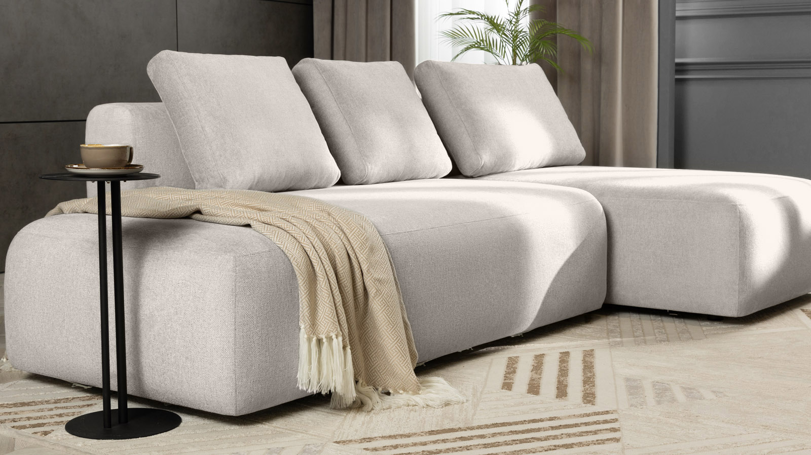 Диван модульный 2-секционный Molto 170+125 ткань Forte 01 147x258 — купить в Озерце