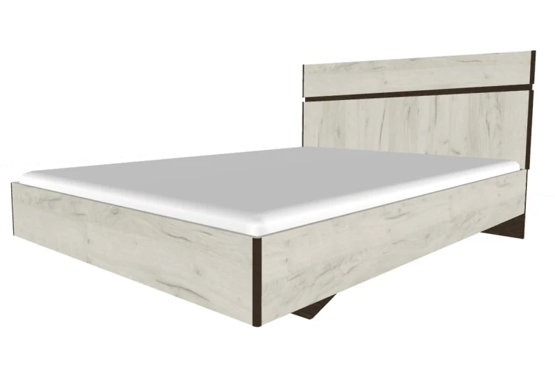 Кровать Крафт КТ3в 140х200 с ПМ (Дуб Крафт белый/Венге) - купить в Озерце