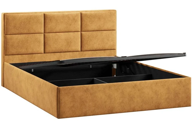 Кровать Стелла Тип 1 c ПМ 160х200 (Микровелюр/Wellmart Yellow) - купить в Озерце