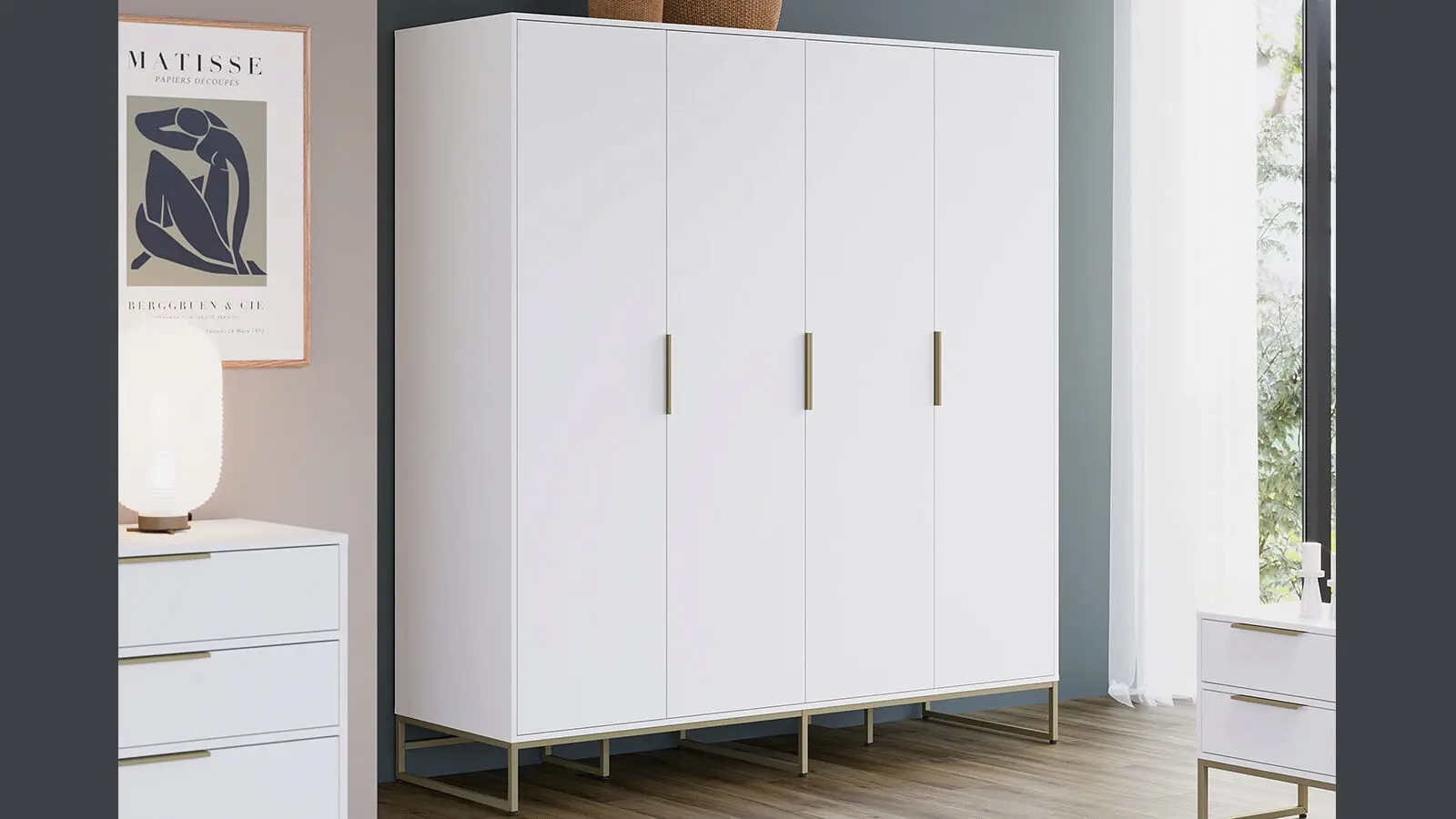 Шкаф четырехдверный Amur, цвет Черный Графит 63x197 — купить в Озерце