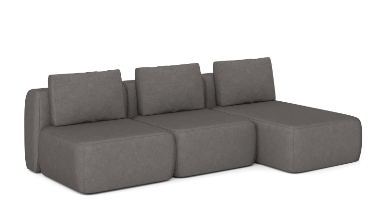 Диван модульный 3-секционный Molto 85+85+125 ткань Galaktika ash 147x259 — купить в Озерце