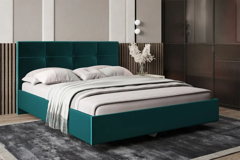Кровать Каприз на латах 160х200 (Newtone EMERALD (зеленый)) - купить в Озерце