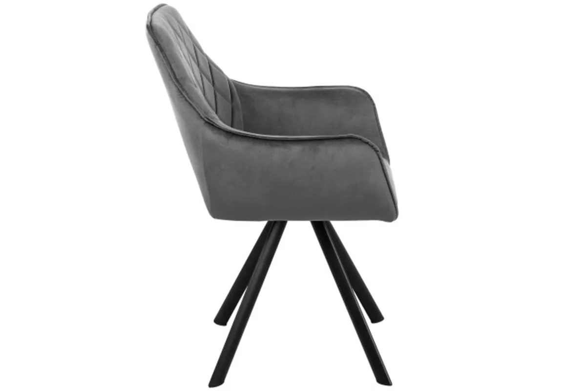 Стул поворотный Бостон Стиль (Муар черный/Велюр Velluto 18/Серый) СРП-456 - купить в Озерце