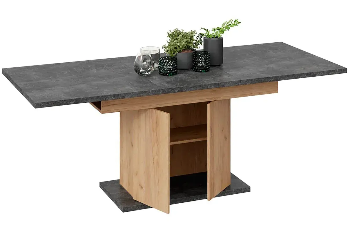 Стол раздвижной Детройт Тип 1 (Дуб Крафт золотой/Ателье темное) - купить в Озерце