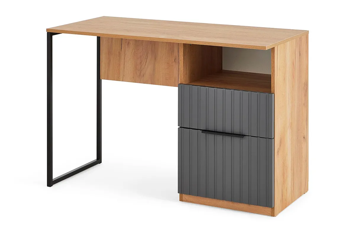 Стол письменный Хилтон Тип 1 (Дуб Крафт золотой/Графит матовый) — Мебель-центр Озерцо