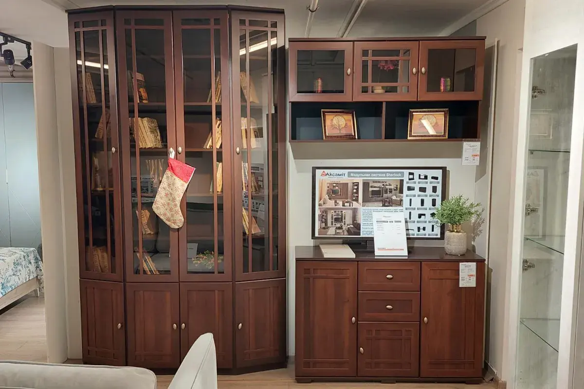 Шкаф для книг со скосом вправо Sherlock 35 (Орех шоколадный) в мебель-центре Озерцо