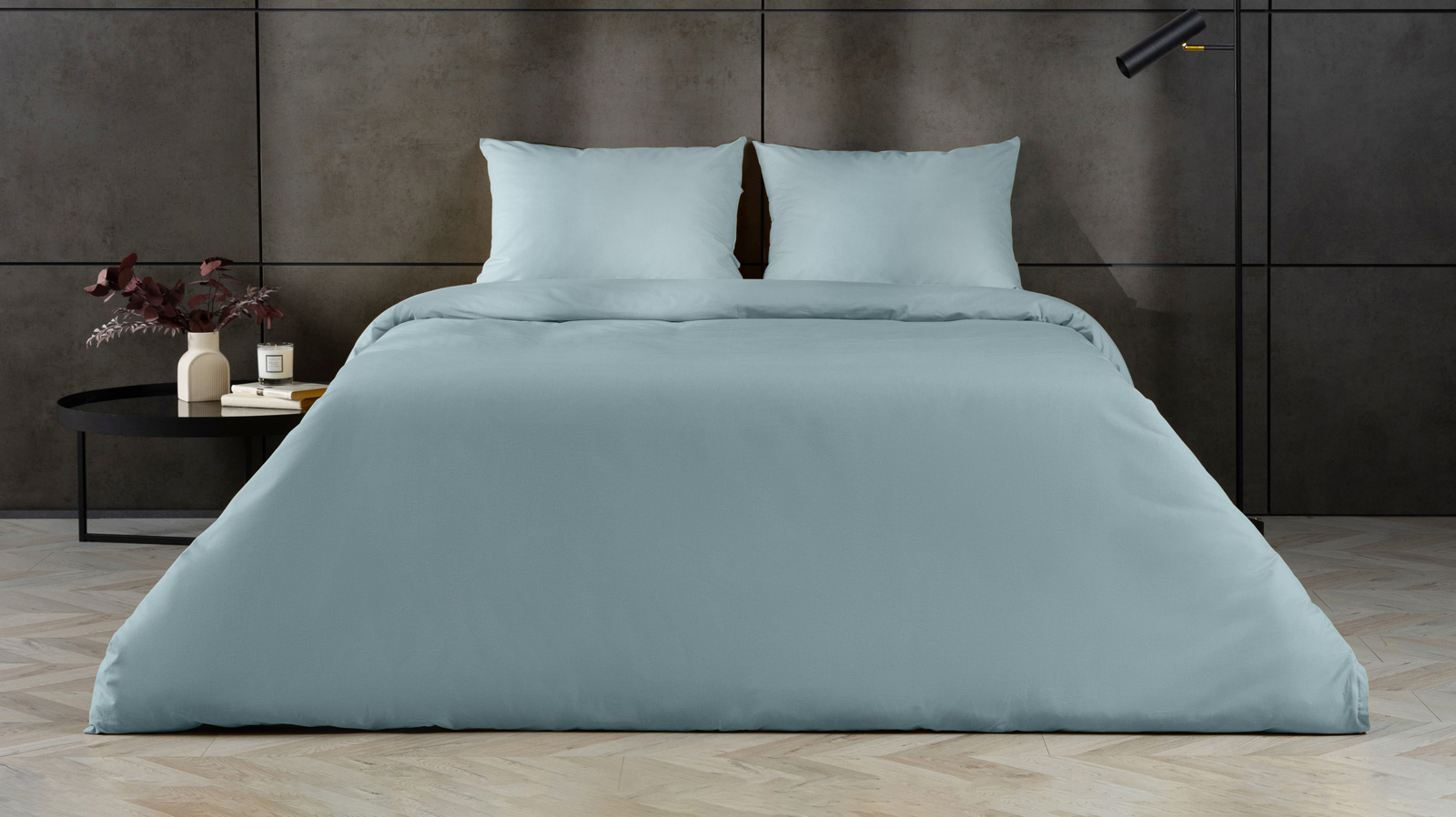 Постельное белье Comfort Cotton, цвет: Серо-голубой (евро) 200x220, без простыни в мебель-центре Озерцо