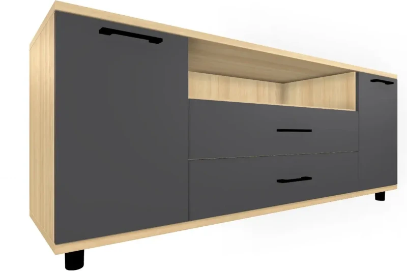 Тумба ТБ-5021-АС-АМ (Ясень Асахи/Антрацит Матовый) — Мебель-центр Озерцо