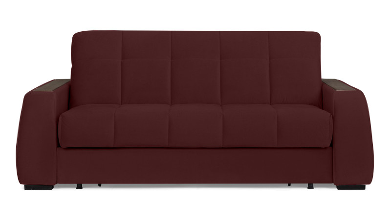 Диван - кровать Domo Pro с накладкой цвета венге, стежка квадрат, ткань Sky Velvet 32 160x216 — в мебель-центре Озерцо