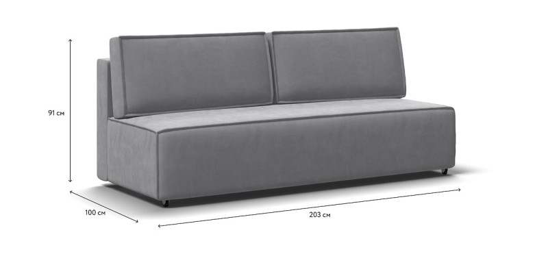 Диван NORD mini велюр Monolit сталь — купить в Озерце