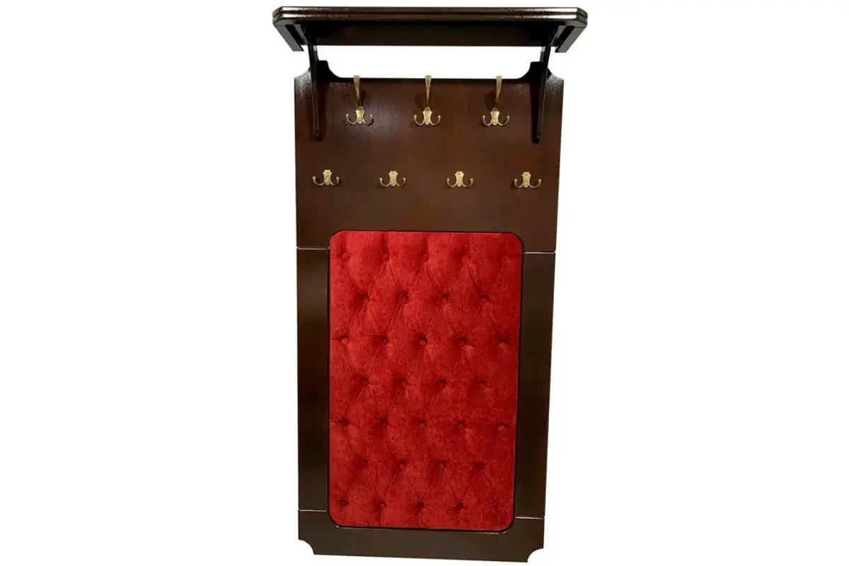 Вешалка Патриция (Орех/Ткань бордовая) — Мебель-центр Озерцо