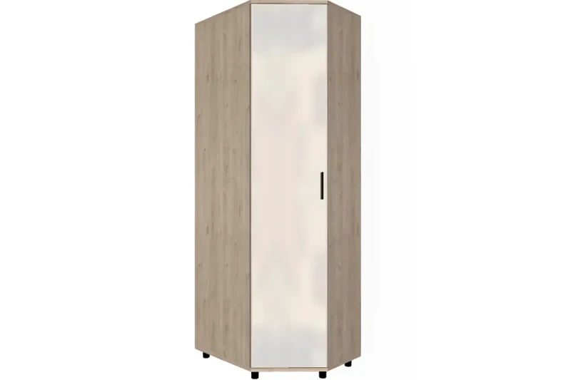 Шкаф угловой для одежды и белья ШК-5018-ГС-БГ (Гикори Джексон Светлый/Белый Бриллиант Глянцевый) в мебель-центре Озерцо