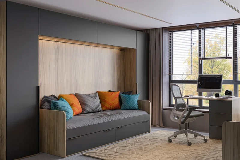 Набор детской мебели Порто №4 - ГН-393.104 (Яблоня Беллуно/Графит софт) — Мебель-центр Озерцо