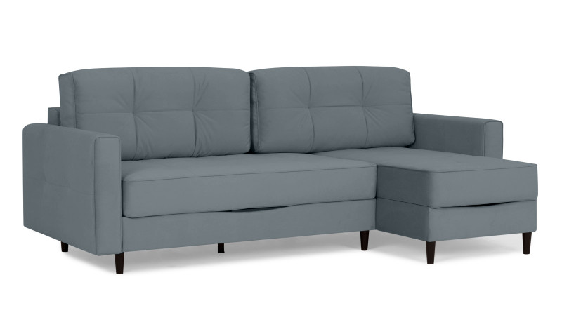 Диван Amani Pro угловой с широкими подлокотниками, ножки: пластик, Тк. Sky Velvet 18 156x237 — купить в Озерце