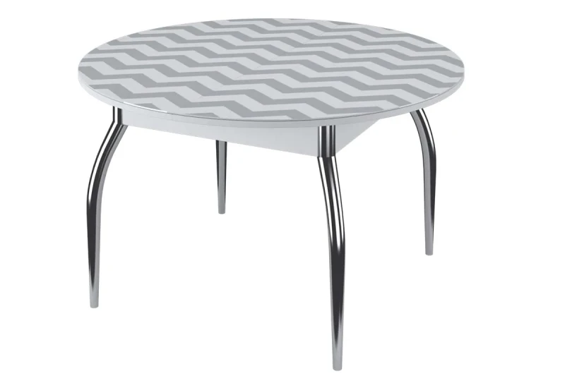 Стол обеденный Бостон круглый на опоре триумф (рис. Геометрия) - купить в Озерце