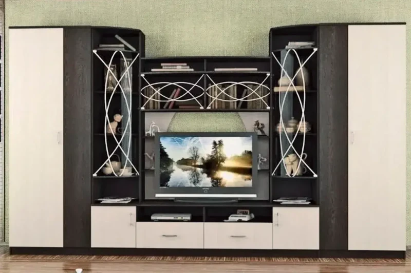 Гостиная ЦРК.ПЛР.01 Палермо-1 (Анкор темный/Анкор белый) — Мебель-центр Озерцо