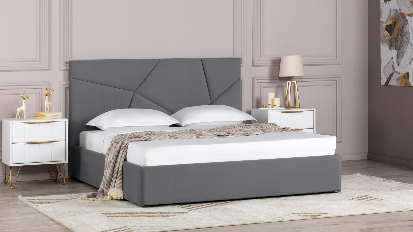 Кровать Opera I, Тк. Sky Velvet 16 140x200 - купить в Озерце