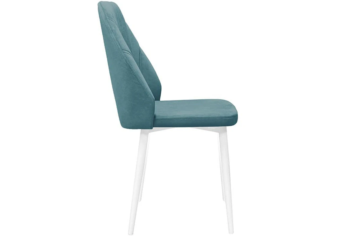 Стул Капри Исп. 2 конус Т2 (Белый муар/Велюр DREAM бирюзовый) - купить в Озерце