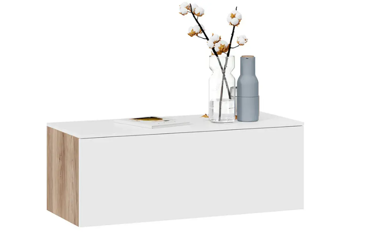 Тумба Порто ТД-393.03.12 для теле- и радиоаппаратуры (Яблоня Беллуно/Белый софт) — Мебель-центр Озерцо