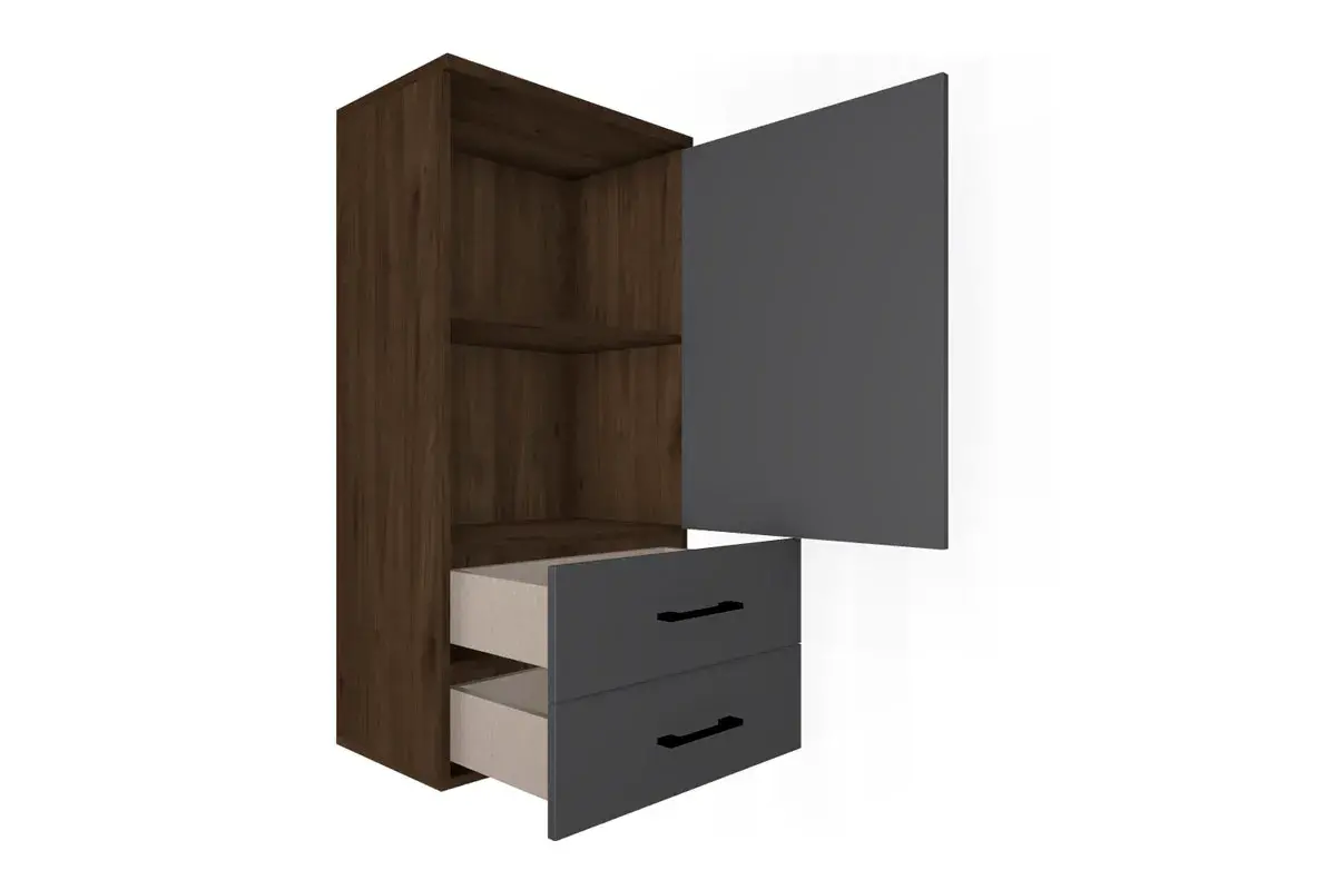 Антресоль АН-5005-ГТ-АМ (Гикори Джексон Темный/Антрацит Матовый) в мебель-центре Озерцо