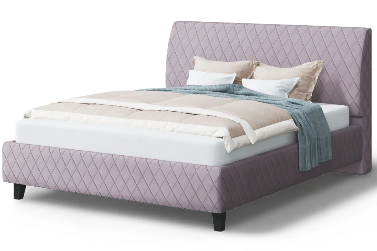 Кровать на опоре Хилтон с ПМ и бельев. ящ 120х200 (Нео 15/Лиловый) - купить в Озерце