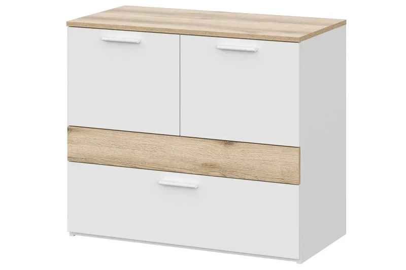 Комод Геометрия-8 (Белый/Делано светлый) — Мебель-центр Озерцо