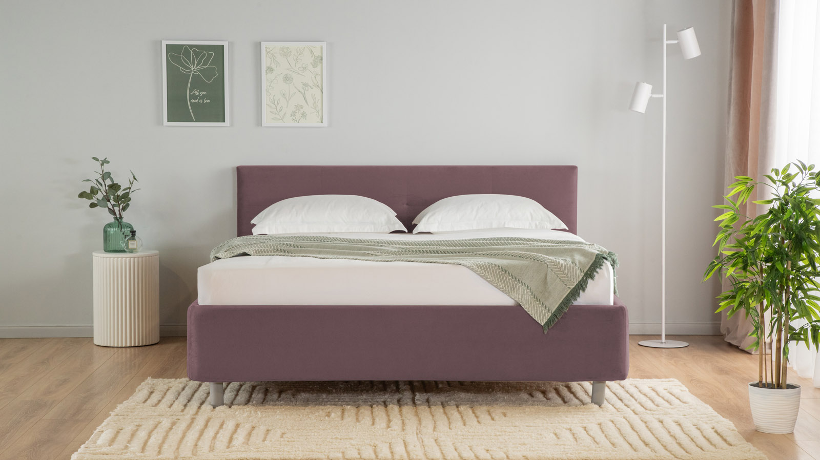 Кровать с подъемным механизмом Vanessa Nova ткань Casanova Lilac 120x200 - купить в Озерце