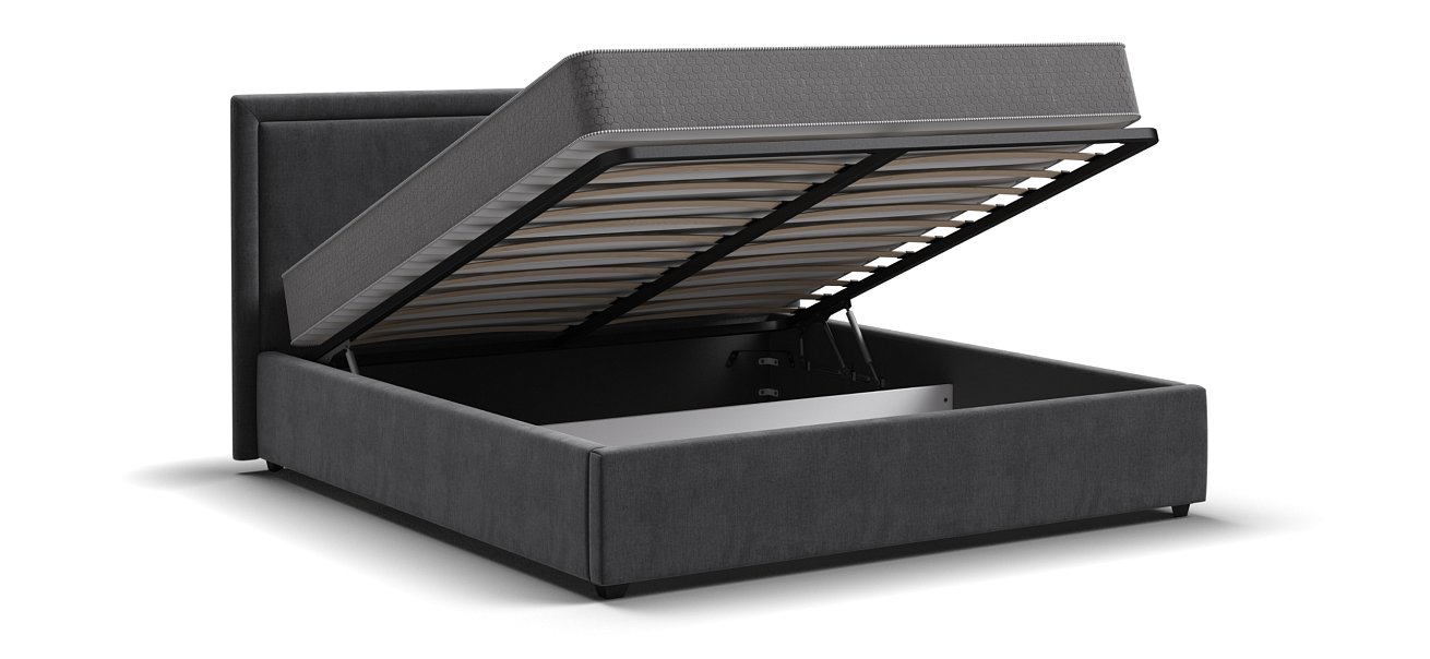 Кровать Фрея 160*200 с ПМ MONOLIT Серая - купить в Озерце