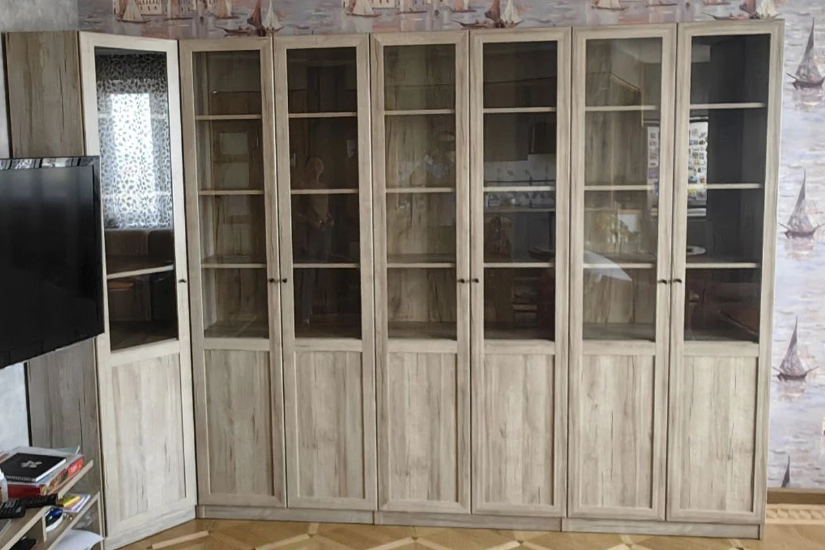 Шкаф для книг Харрис 32 (Дуб Серый Craft) в мебель-центре Озерцо