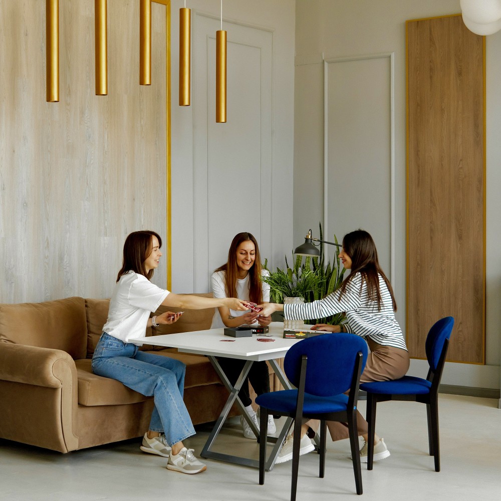 Стол-трансформер APOLLO белый матовый/подстолье серебро - купить в Озерце