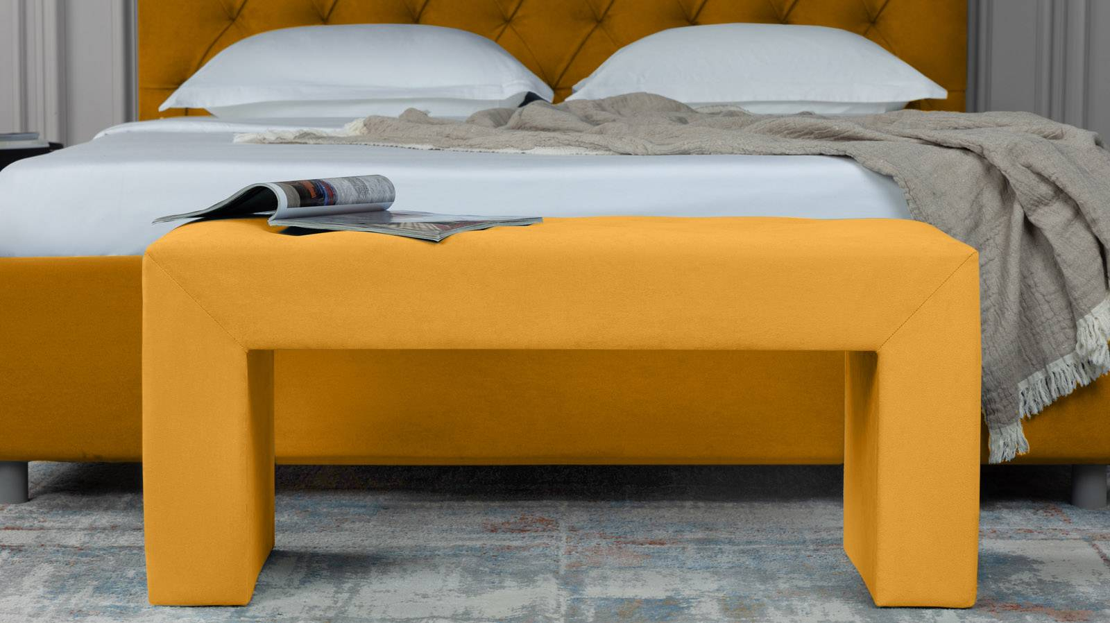 Банкетка Enigma, ткань Sky Velvet 30, 40x130 — купить в Озерце