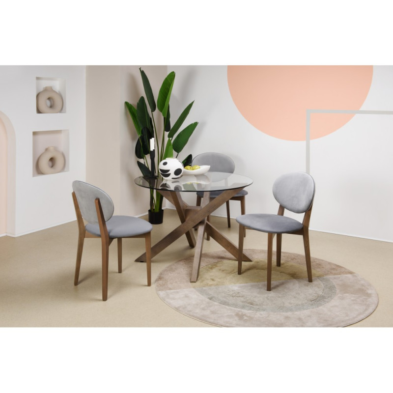 Стол ОСАКА d100 стекло/дуб олово - купить в Озерце