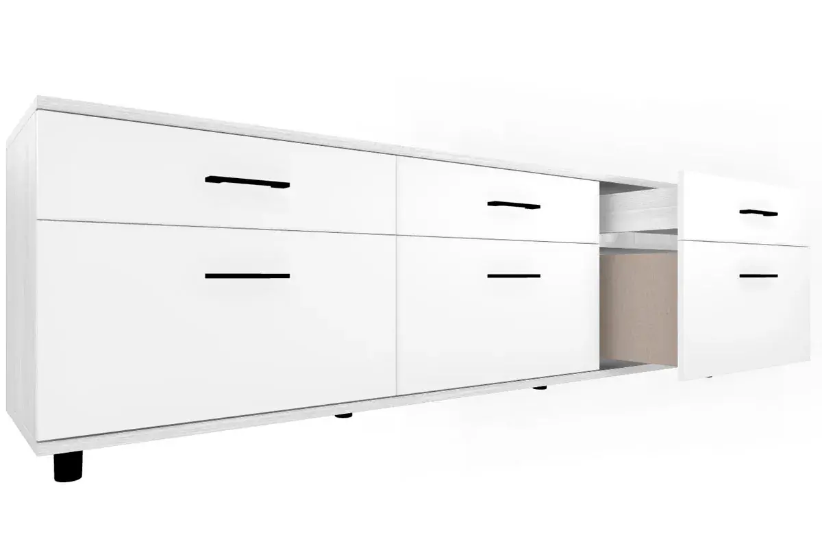 Тумба ТБ-5027-СЯ-БГ (Снежный Ясень/Белый Бриллиант Глянцевый) — Мебель-центр Озерцо