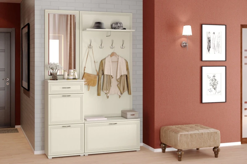 Готовый комплект для прихожей ПК-1002-СК (Серый Кашемир) — Мебель-центр Озерцо