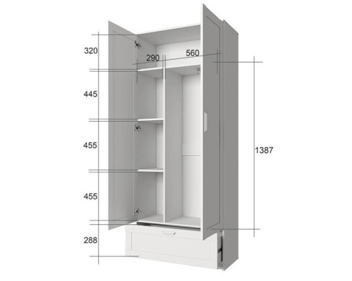 Скаген Шкаф 2D1S в мебель-центре Озерцо