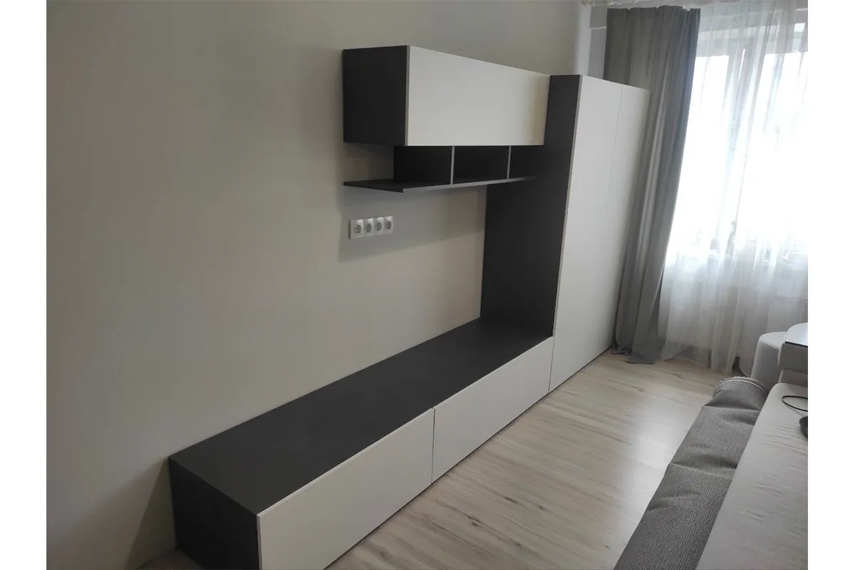 Тумба под ТВ Айвори-2 (Графит/Белый) — Мебель-центр Озерцо