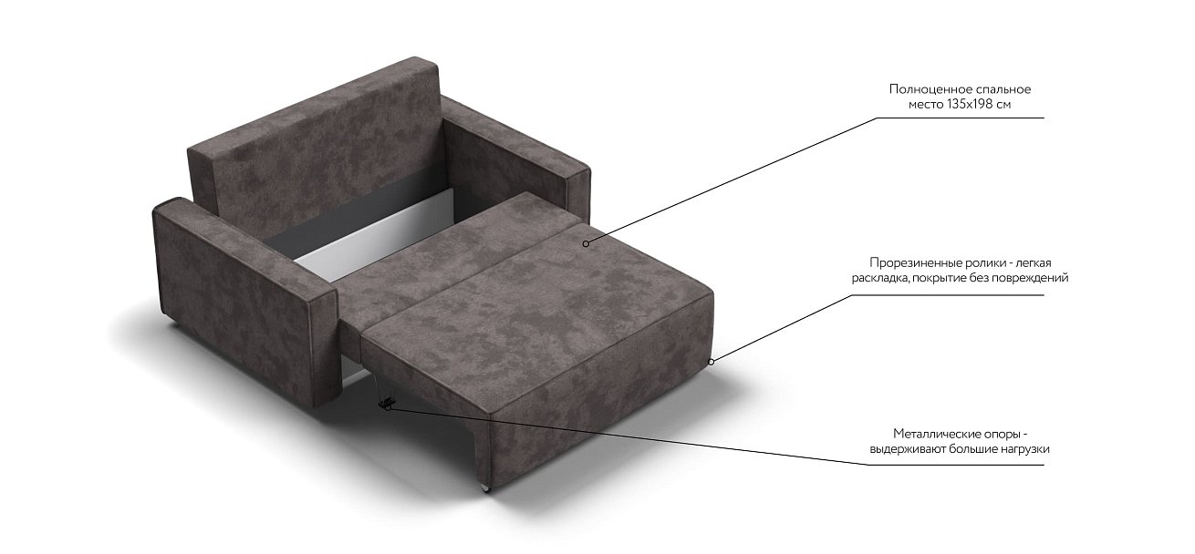 Диван NORD Compact велюр Alkantara серый — купить в Озерце