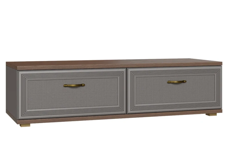 Тумба ТБ-1073-ГТ-СО (Гикори Джексон Темный / Серый Оникс) — Мебель-центр Озерцо