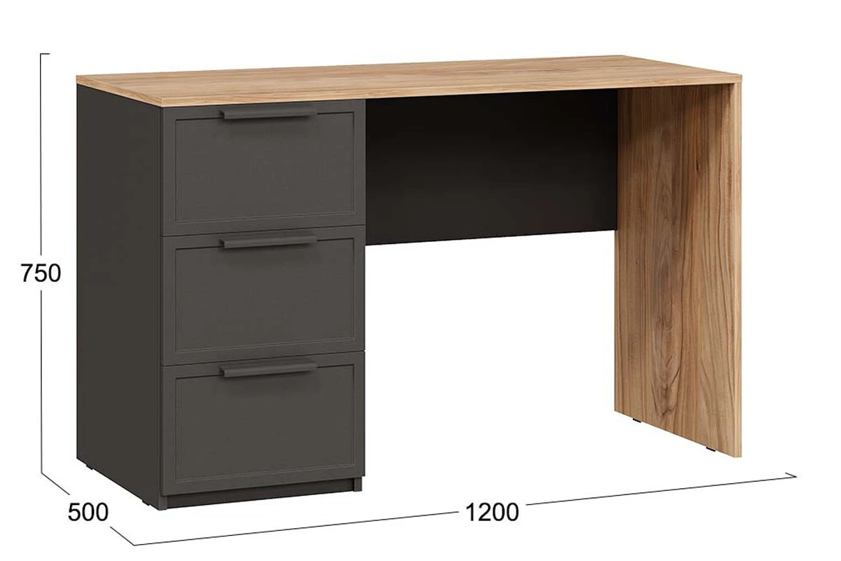 Стол письменный Стелла Тип 1 (Серый вулкан/Фон серый/Яблоня Беллуно) — Мебель-центр Озерцо