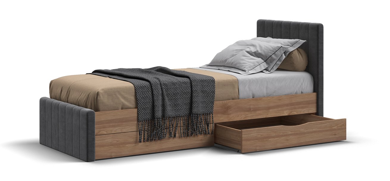 Кровать ЛОФТ Мини Орех Селект, MONOLIT Серый - купить в Озерце