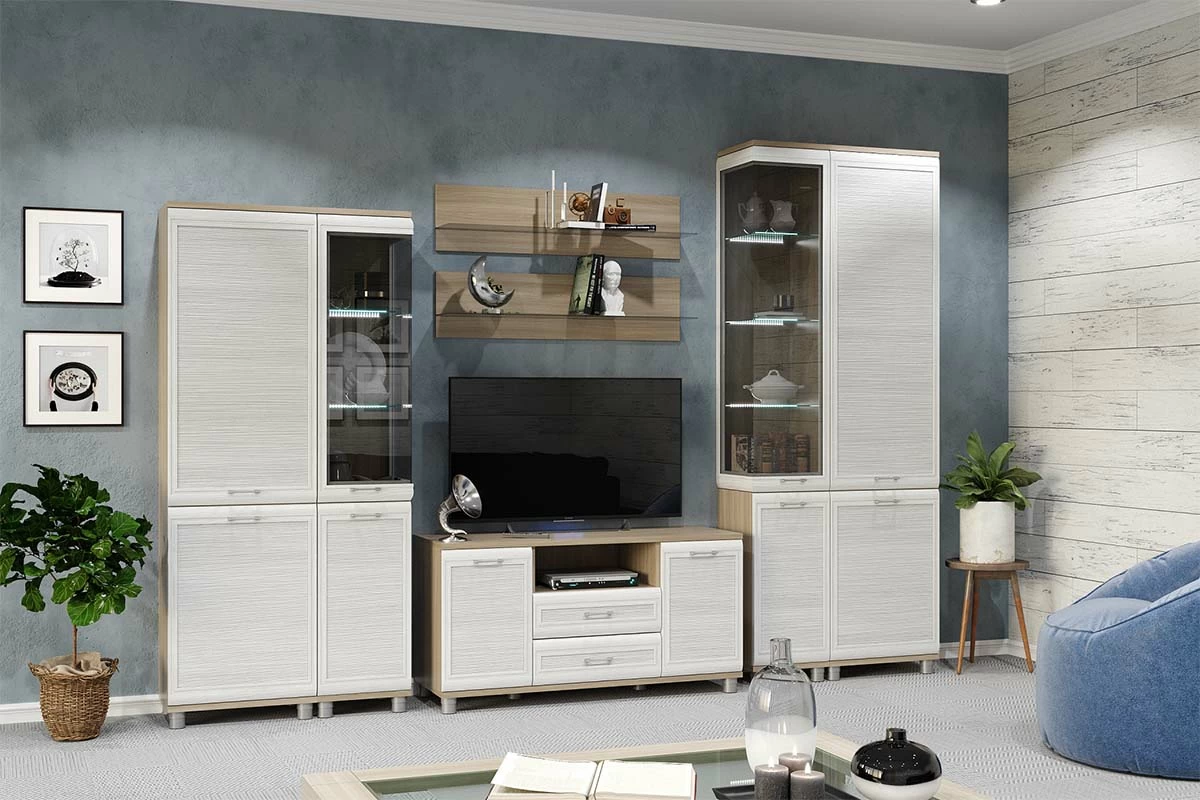 Шкаф ШК-2841 (Ясень Асахи-фасад Снежный Ясень) в мебель-центре Озерцо