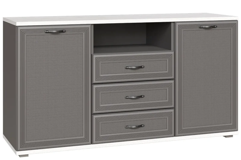 Тумба ТБ-1013-СЯ-СО (Снежный Ясень/Серый Оникс) — Мебель-центр Озерцо