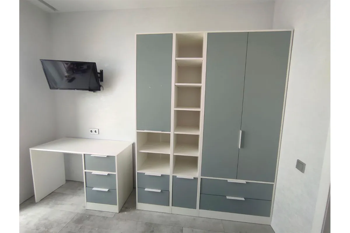 Стеллаж Марли (Белый/Серо-голубой) в мебель-центре Озерцо