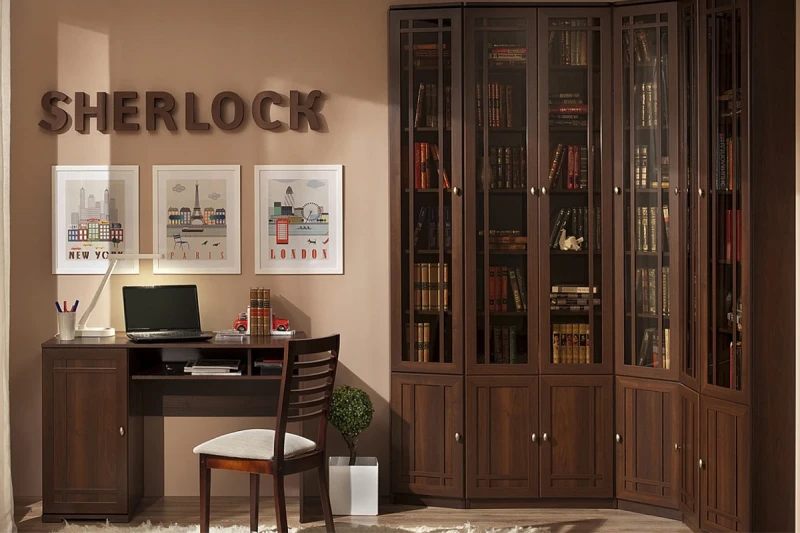 Библиотека Sherlock (Орех Шоколадный) в мебель-центре Озерцо