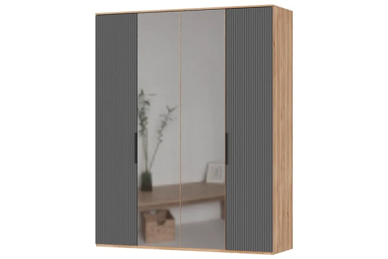 Шкаф Астория №4 (Дуб кастелло медовый / Графит софт) в мебель-центре Озерцо