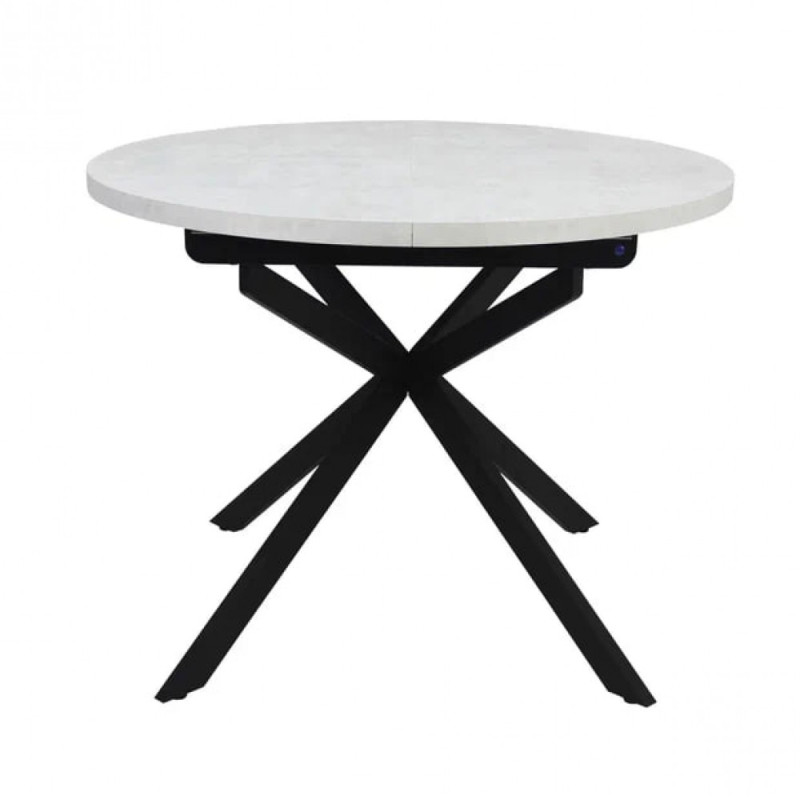 Стол ПАРМА круглый d100/135 лайт бетон/муар черный - купить в Озерце